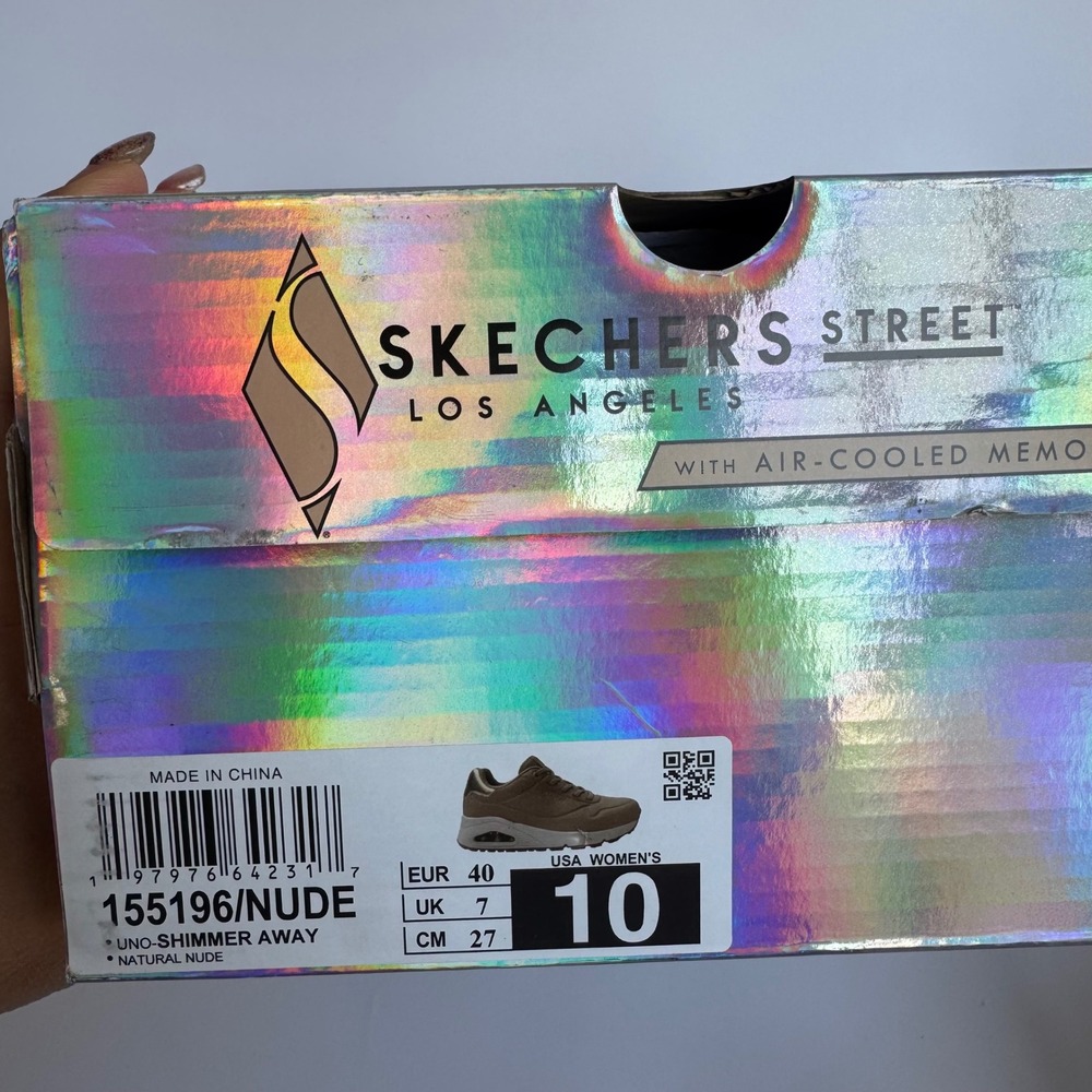 Skechers Women Uno Shimmer Away 155196 Slip-On Sports Shoes Sneakers Size 10 - Picture 12 of 12